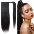 High Quality Wrap Around And Drawstring Ponytail Hair Extension Straight Long Ponytail Human Hair